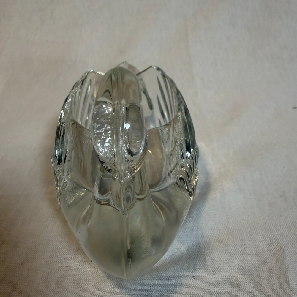 Bledermann Glass Swan Dish Vintage Made in Taiwan Clear Trinket Candy Bowl - Picture 3 of 7